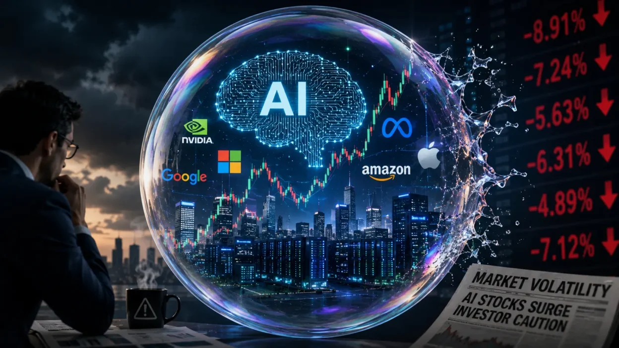 Chart and analysis of AI stock market bubble 2026 warning signs