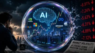 Chart and analysis of AI stock market bubble 2026 warning signs