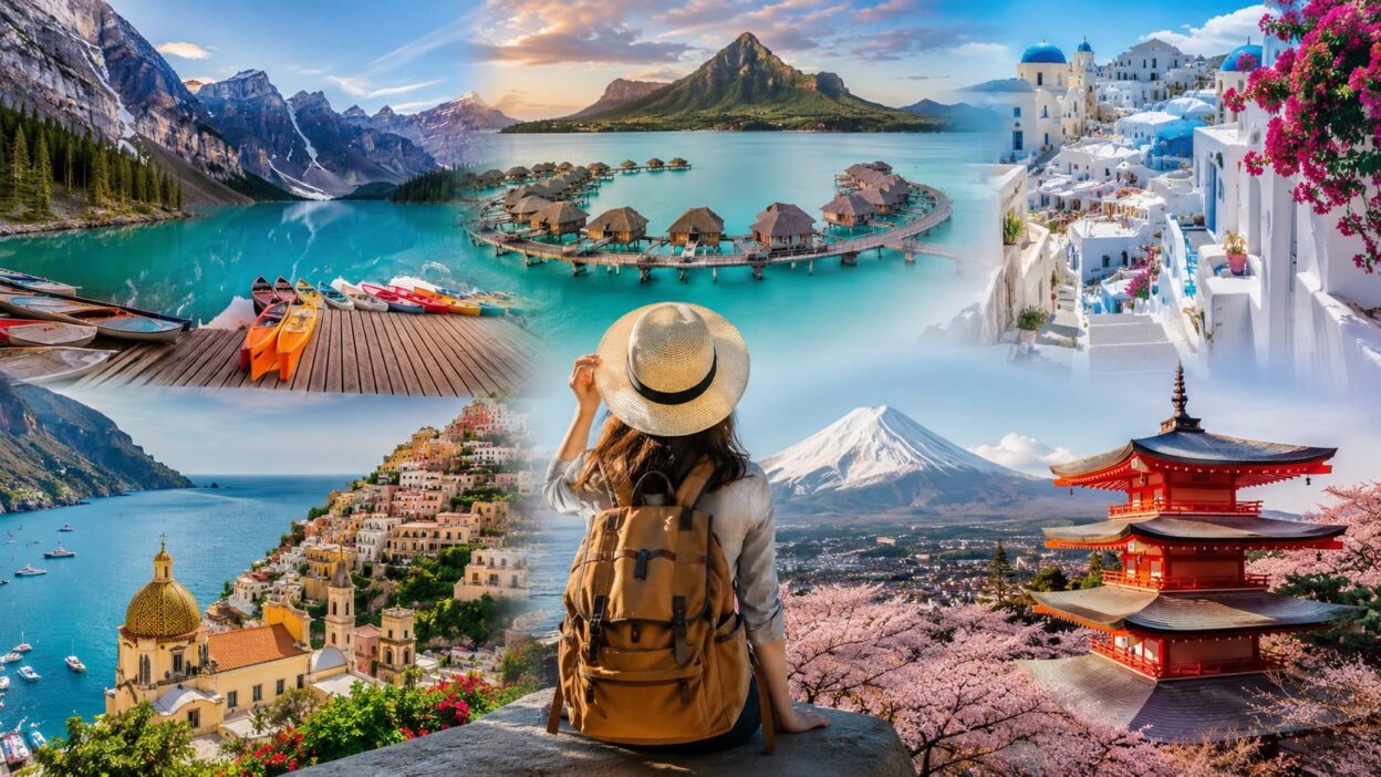 Best places to travel in 2027 concept illustration showing world destinations and travel planning